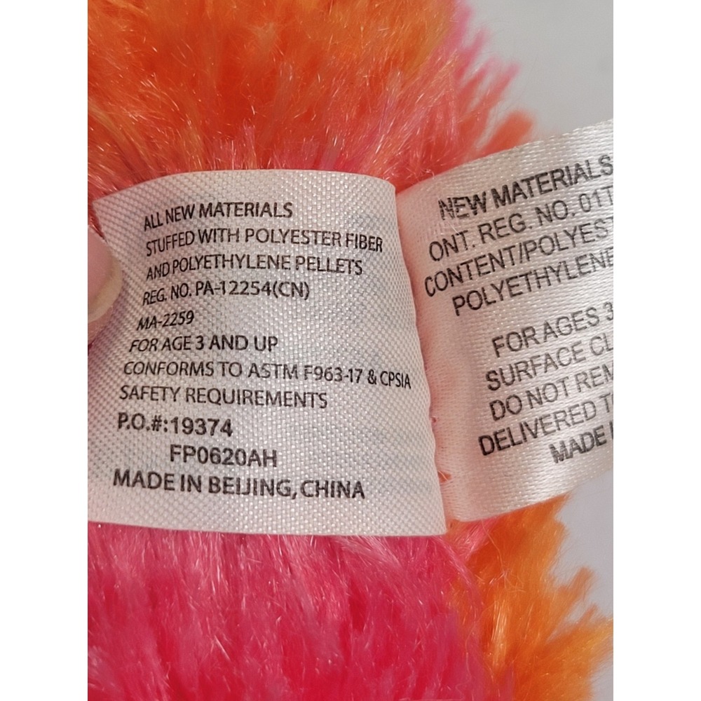 Fiesta Fursians Plush Cat Bean Bag Long Tail Toy Pink Orange Yellow 16" stuffed - Picture 11 of 12